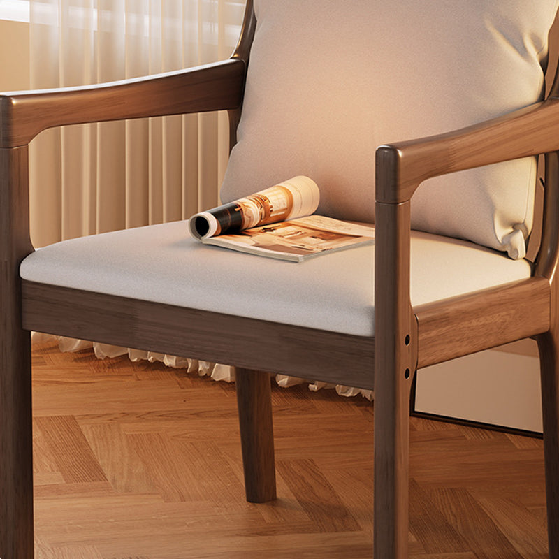 Solid Wood Chair with Fabric Seat Cushion