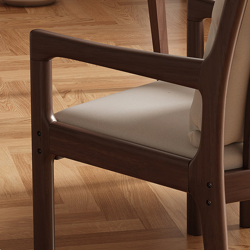 Solid Wood Chair with Fabric Seat Cushion