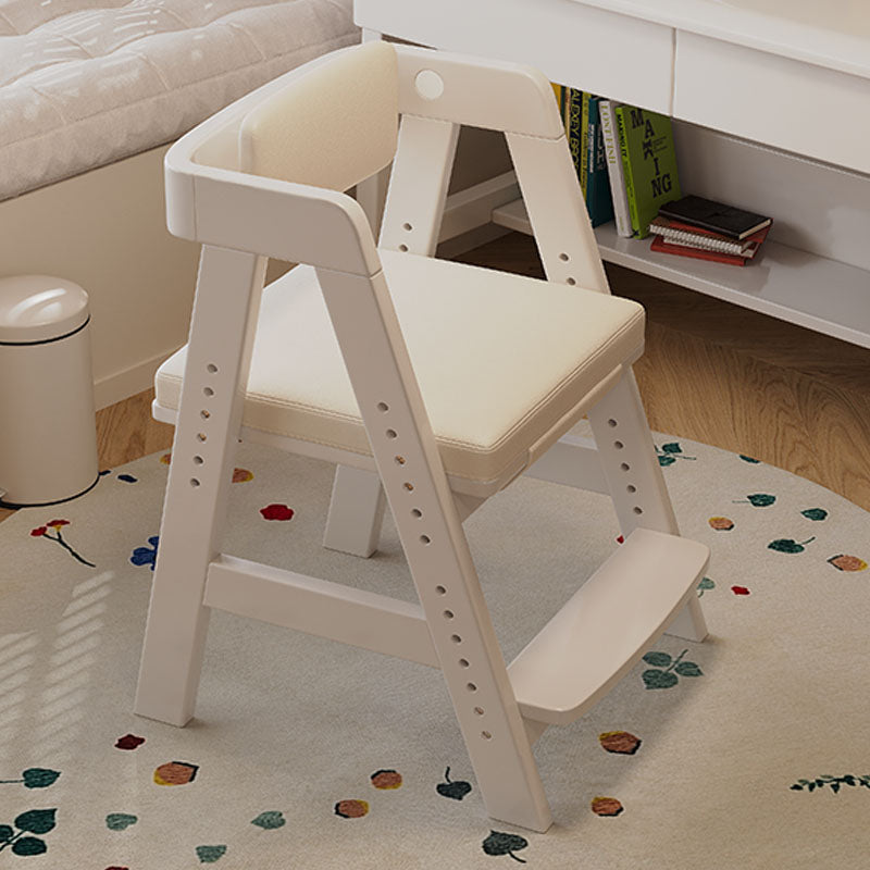 Height-Adjustable Solid Wood Ergonomic Study Chair with Footrest