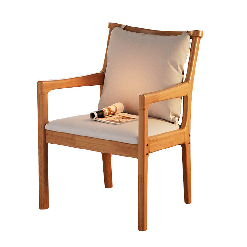 Solid Wood Chair with Fabric Seat Cushion