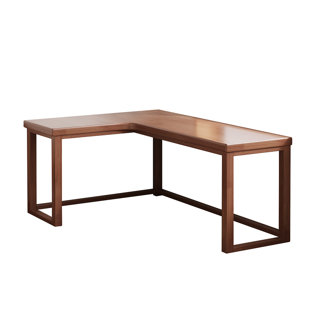Minimalist Solid Wood Corner Writing Desk (L-Shaped)