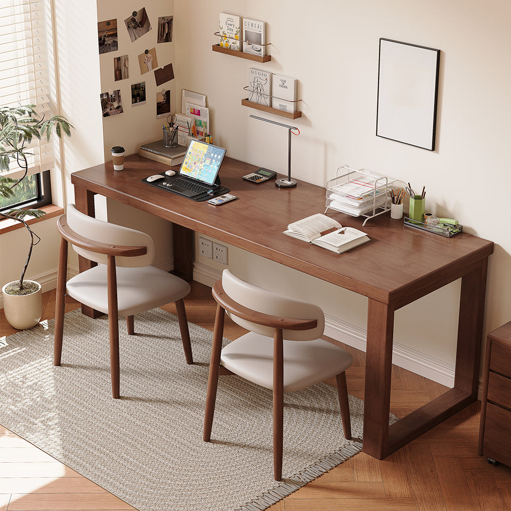 Classic Solid Wood Slab Writing Desk (Multiple Sizes & Colors)