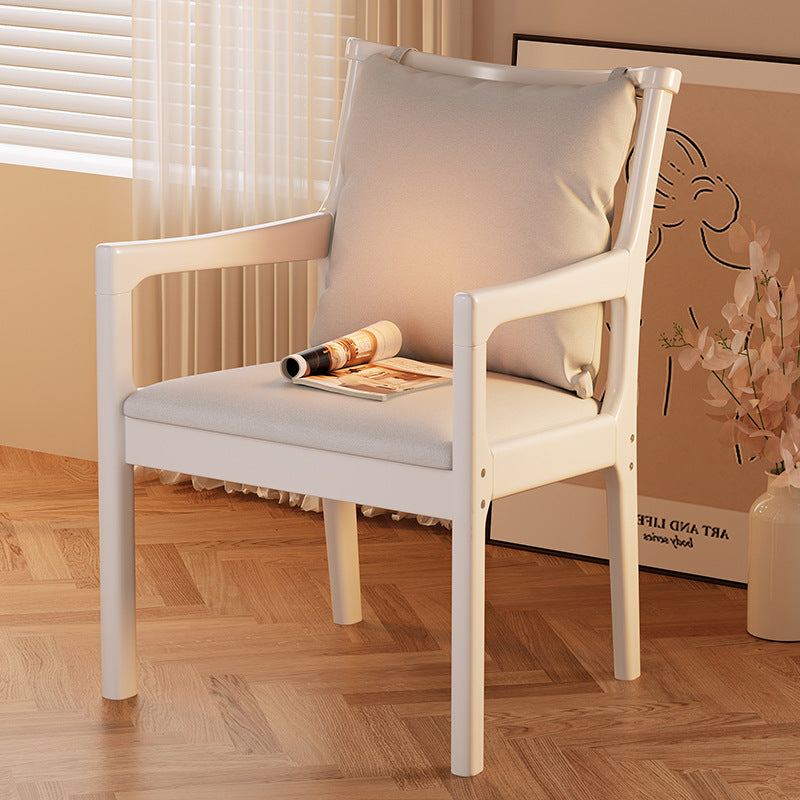 Solid Wood Chair with Fabric Seat Cushion