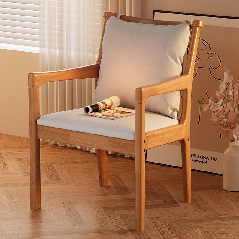 Solid Wood Chair with Fabric Seat Cushion