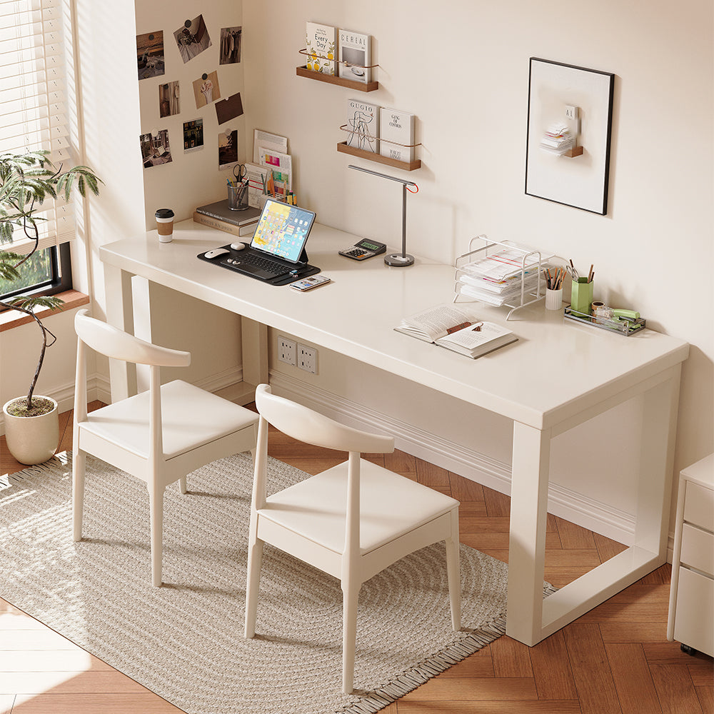 Classic Solid Wood Slab Writing Desk (Multiple Sizes & Colors)
