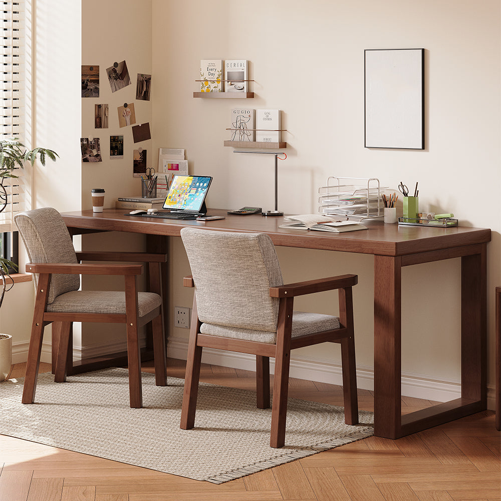 Classic Solid Wood Slab Writing Desk (Multiple Sizes & Colors)