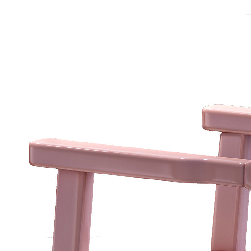 Pink Solid Wood Study Chair with Fabric Cushion
