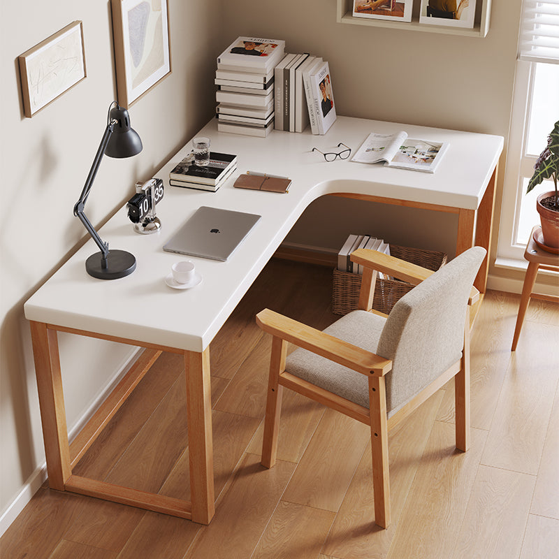Minimalist Solid Wood Corner Writing Desk (L-Shaped)