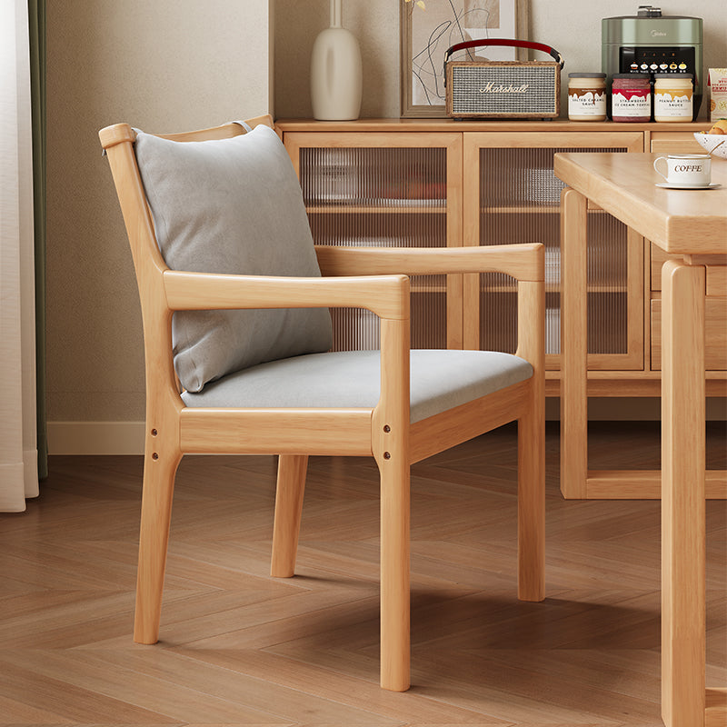 Solid Wood Chair with Fabric Seat Cushion