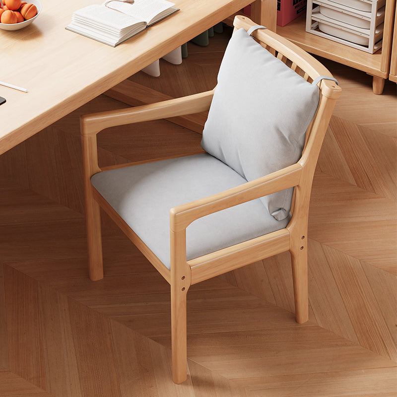 Solid Wood Chair with Fabric Seat Cushion