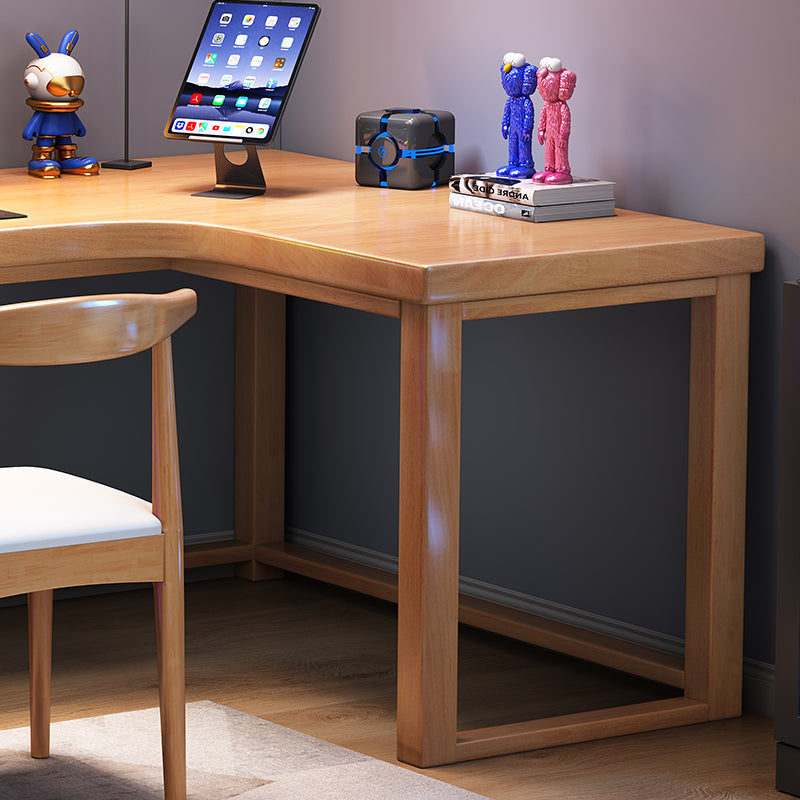 Minimalist Solid Wood Corner Writing Desk (L-Shaped)