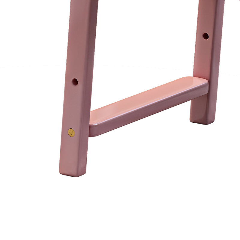 Pink Solid Wood Study Chair with Fabric Cushion