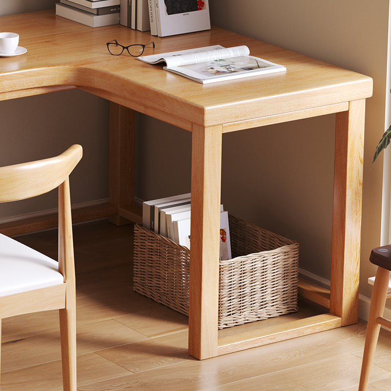 Minimalist Solid Wood Corner Writing Desk (L-Shaped)