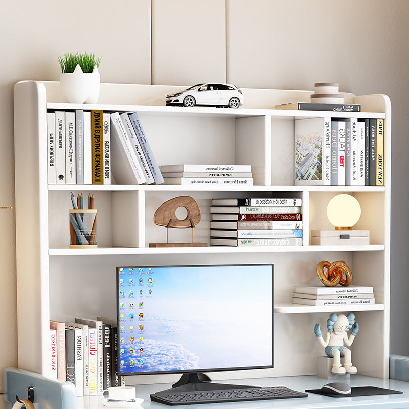 Blue Solid Wood Writing Desk with Shelf and Drawers - Rubberwood Home Office Desk