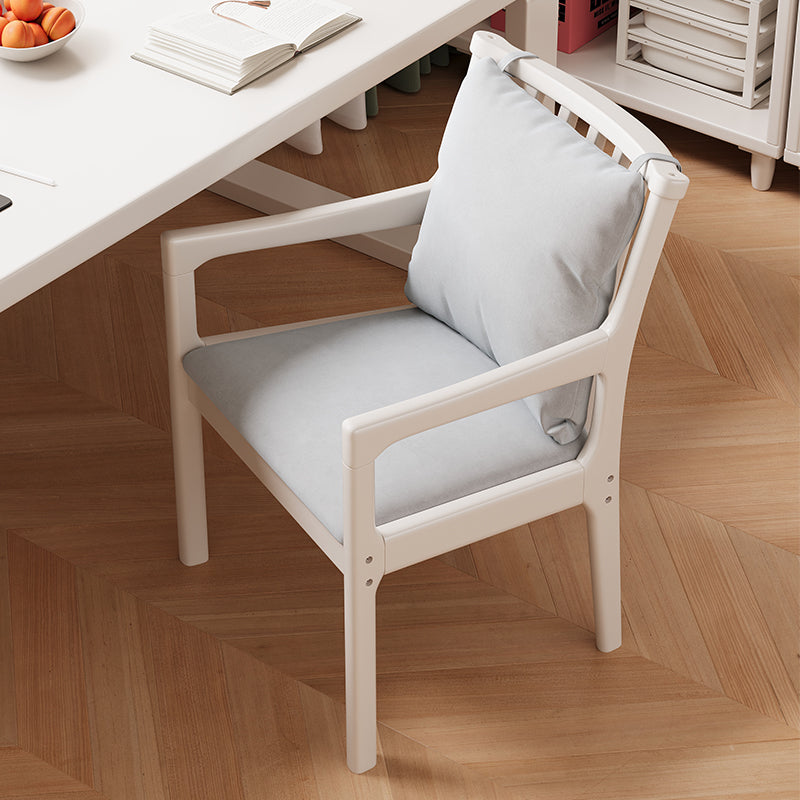 Solid Wood Chair with Fabric Seat Cushion