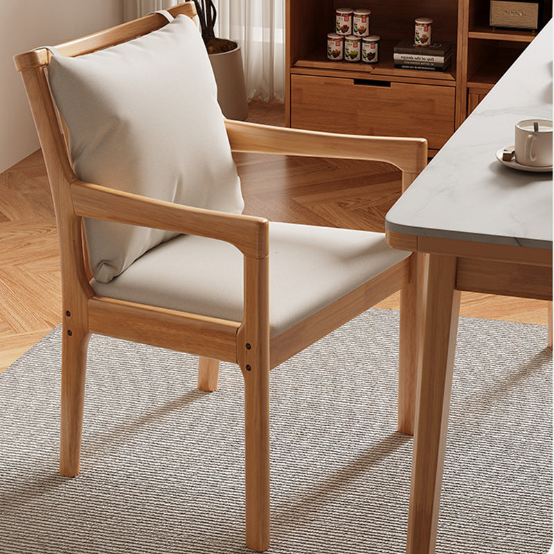 Solid Wood Chair with Fabric Seat Cushion