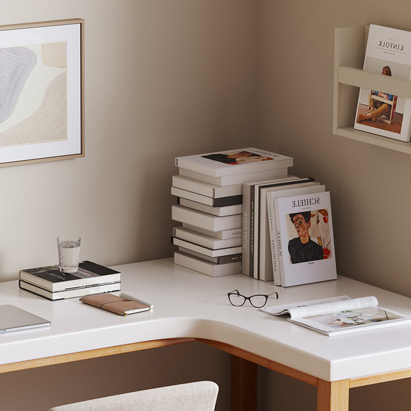 Minimalist Solid Wood Corner Writing Desk (L-Shaped)