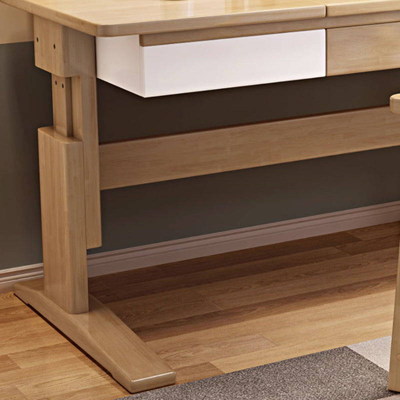 Height-Adjustable Writing Desk with Shelf