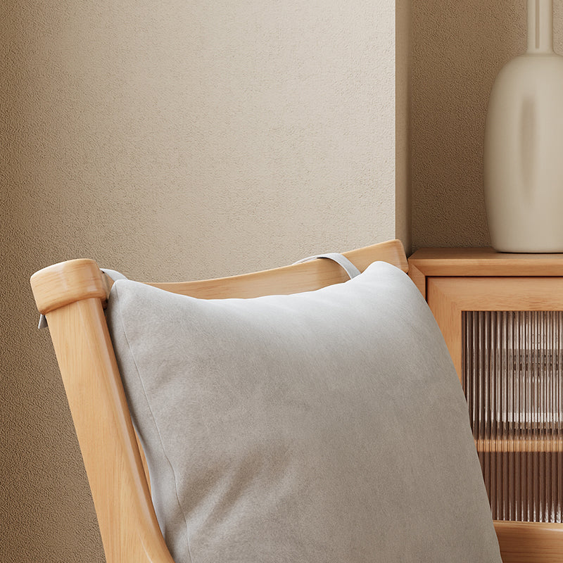 Solid Wood Chair with Fabric Seat Cushion