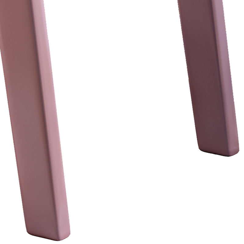 Pink Solid Wood Study Chair with Fabric Cushion