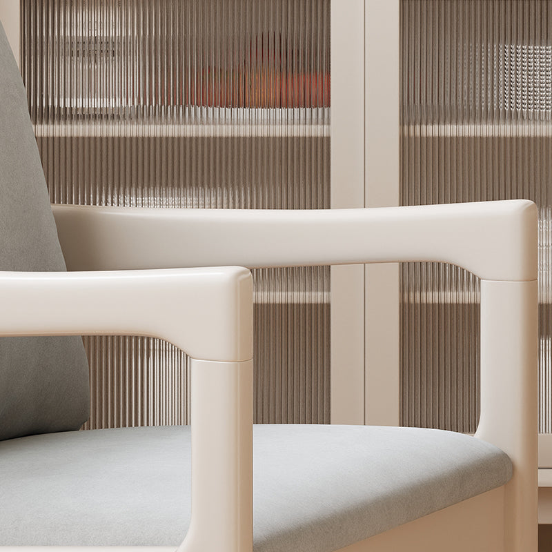Solid Wood Chair with Fabric Seat Cushion