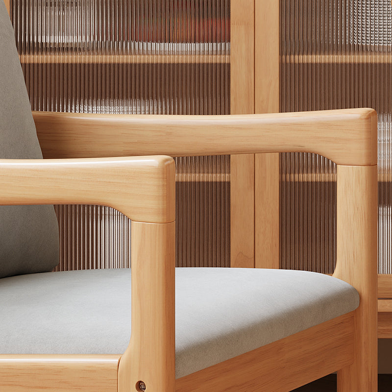 Solid Wood Chair with Fabric Seat Cushion