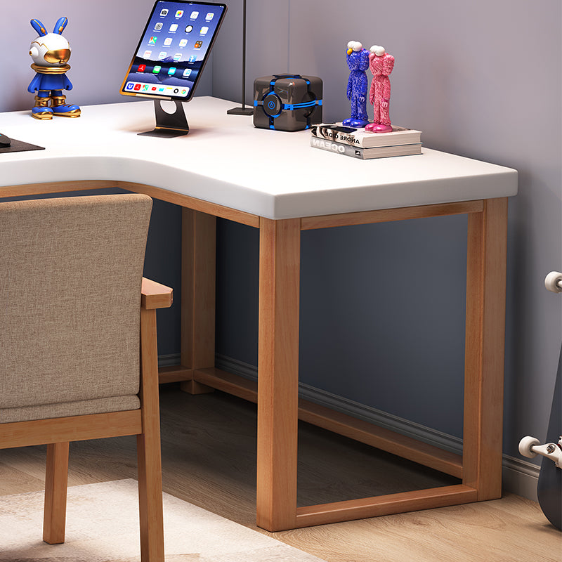 Minimalist Solid Wood Corner Writing Desk (L-Shaped)