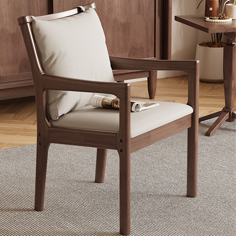 Solid Wood Chair with Fabric Seat Cushion