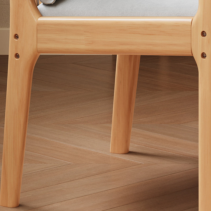 Solid Wood Chair with Fabric Seat Cushion