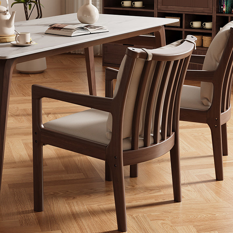 Solid Wood Chair with Fabric Seat Cushion