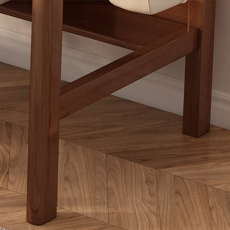 Walnut Solid Wood Writing Desk with Storage Drawers – Long Rubberwood Home Office Desk