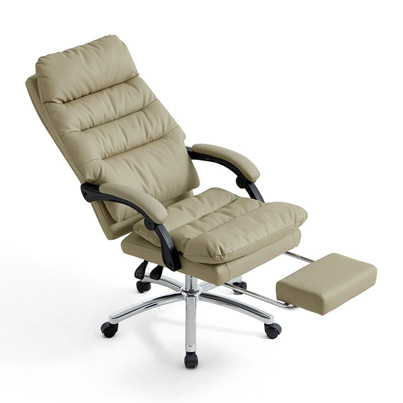 Reclining Ergonomic Office Chair with Armrests and Retractable Footrest