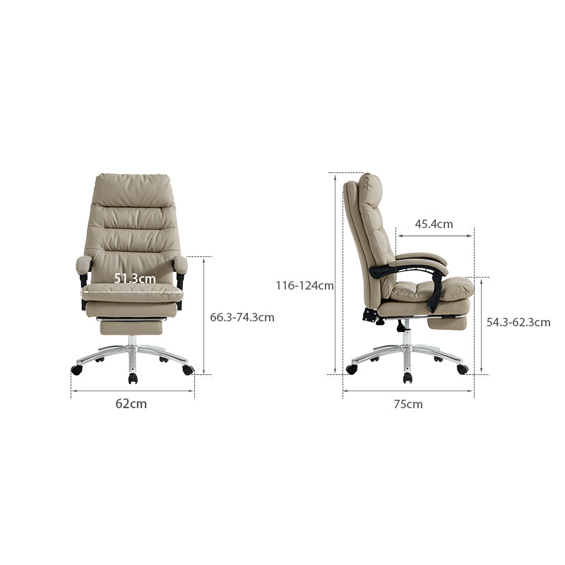 Reclining Ergonomic Office Chair with Armrests and Retractable Footrest