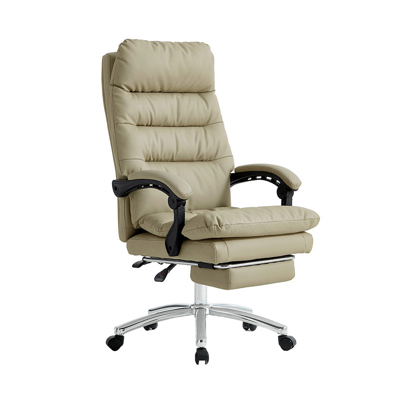 Reclining Ergonomic Office Chair with Armrests and Retractable Footrest
