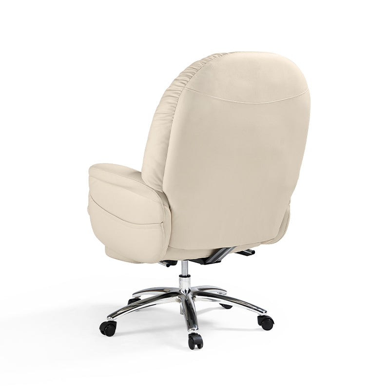 Adjustable Height Office Chair with Retractable Footrest and Storage Pocket