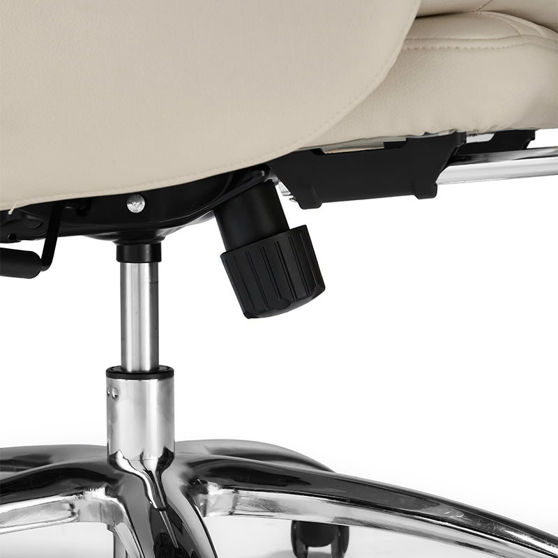 Adjustable Height Office Chair with Retractable Footrest and Storage Pocket