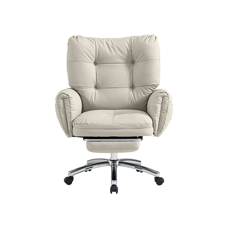 Adjustable Reclining Office Chair with Footrest and Side Pocket