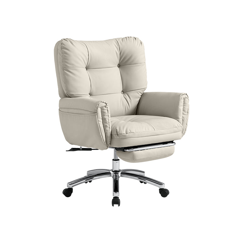 Adjustable Reclining Office Chair with Footrest and Side Pocket