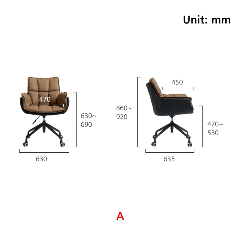 Adjustable Height Swivel Office Chair in Multiple Colors