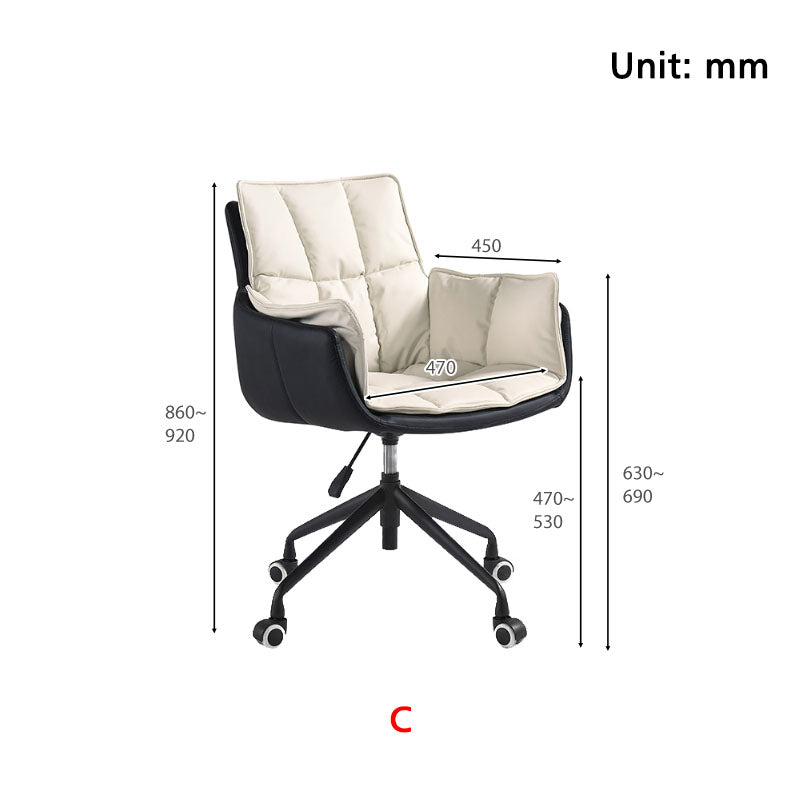 Adjustable Height Swivel Office Chair in Multiple Colors
