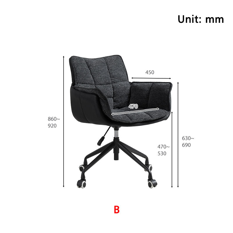 Adjustable Height Swivel Office Chair in Multiple Colors