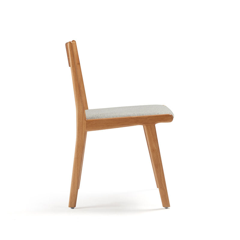 Solid Wood Armless Study Chair with Upholstered Cushion