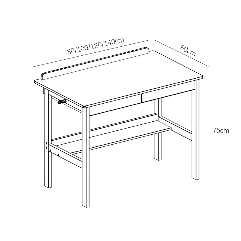 Classic Solid Wood Writing Desk with Two Drawers