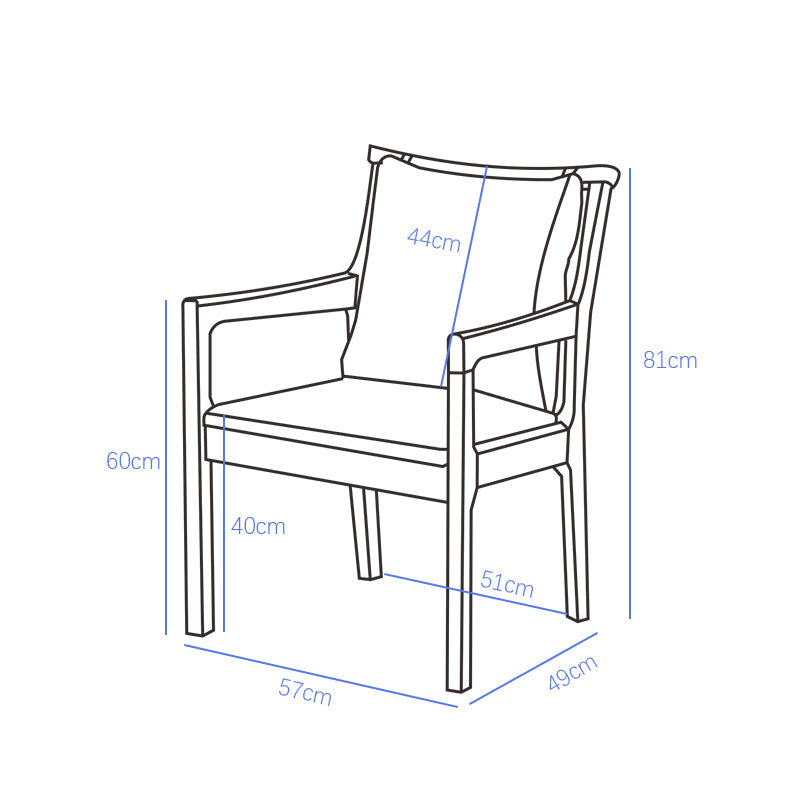 Solid Wood Chair with Fabric Seat Cushion