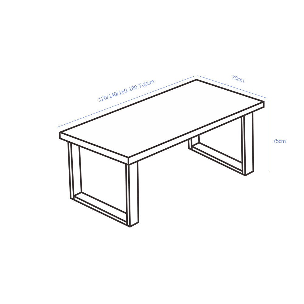 Classic Solid Wood Slab Writing Desk (Multiple Sizes & Colors)