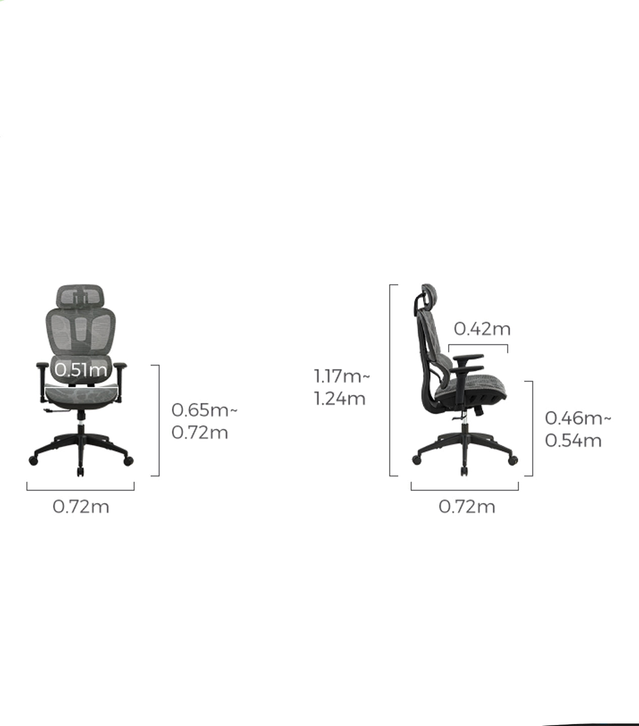 Ergonomic Mesh Office Chair with Adjustable Lumbar, Headrest & Casters