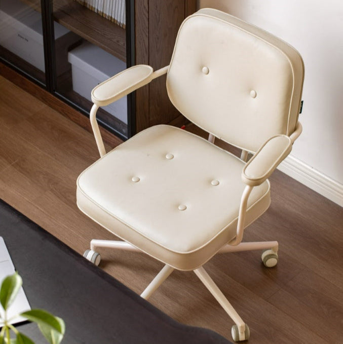 Adjustable Height Computer Chair with Eco Synthetic Leather Cushion and Casters