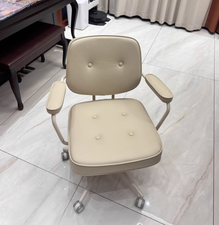 Adjustable Height Computer Chair with Eco Synthetic Leather Cushion and Casters