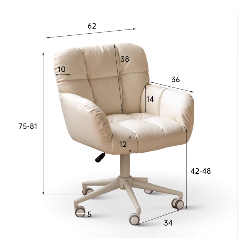 Adjustable Height Ergonomic Swivel Chair with PU Caster Wheels