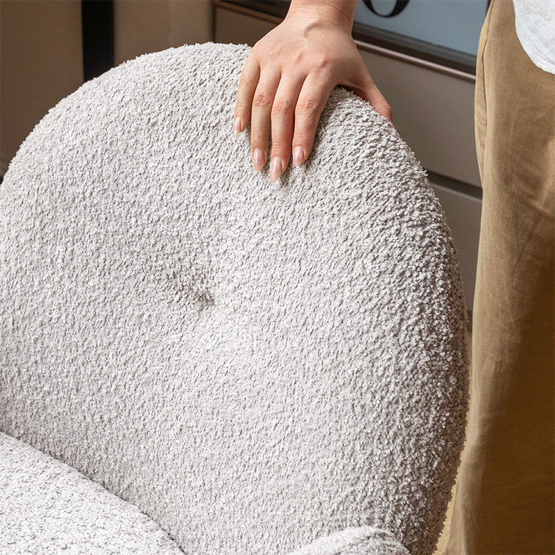 Faux Shearling Adjustable Height Computer Chair with Iron Base
